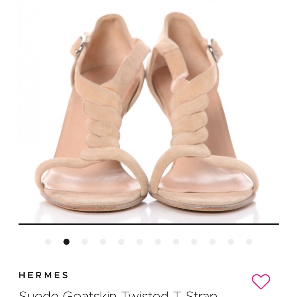 Hermes Suede Goatskin T Strap Sandals